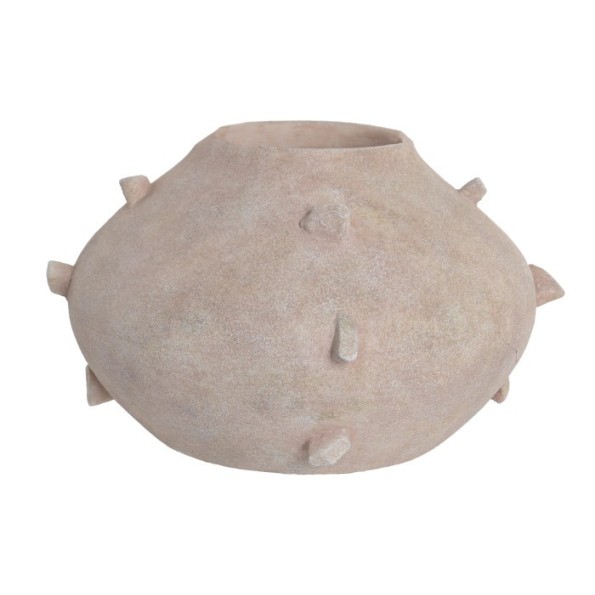 JARRON TERRACOTA 27X27X18 PINCHOS ARTESANAL BEIGE