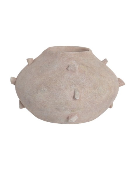 JARRON TERRACOTA 27X27X18 PINCHOS ARTESANAL BEIGE