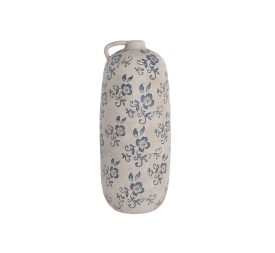 JARRON TERRACOTA 20X20X50 FLORAL ARTESANAL BLANCO