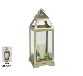 FAROL 1 LED DORADO 17,8X17,8X46CM