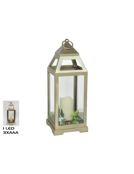 FAROL 1 LED DORADO 17,8X17,8X46CM