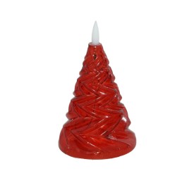 ARBOL CRISTAL C/ LED 8,5X14,5CM ROJO