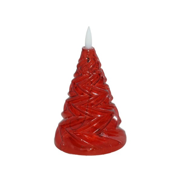 ARBOL CRISTAL C/ LED 8,5X14,5CM ROJO