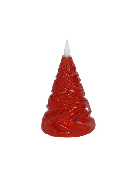ARBOL CRISTAL C/ LED 8,5X14,5CM ROJO