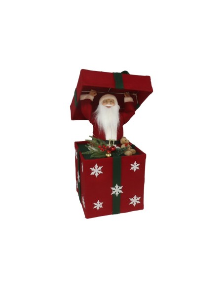 PAPA NOEL EN REGALO DEC. PLEGABLE 20 LUCES 65 CM