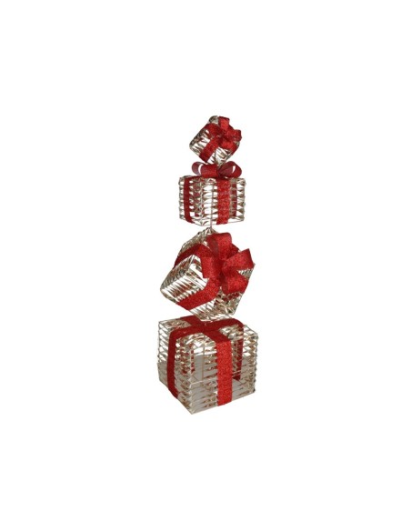 CAJAS REGALO X4 C/100 LUCES 25X90CM ORO