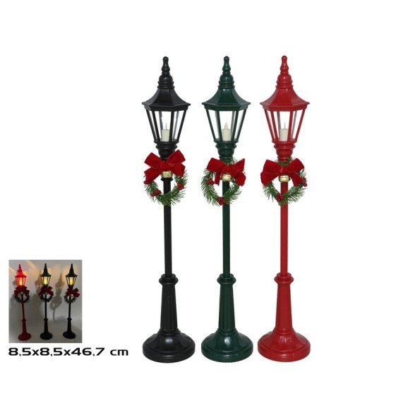 FAROLA NAVIDAD LUZ 3 STD. 8.5X8.5X46.7CM