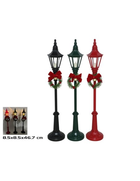 FAROLA NAVIDAD LUZ 3 STD. 8.5X8.5X46.7CM