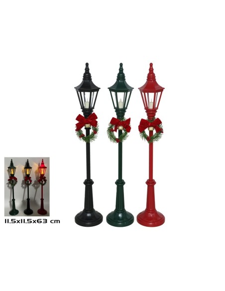 FAROLA NAVIDAD LUZ 3 STD. 11.5X11.5X63CM