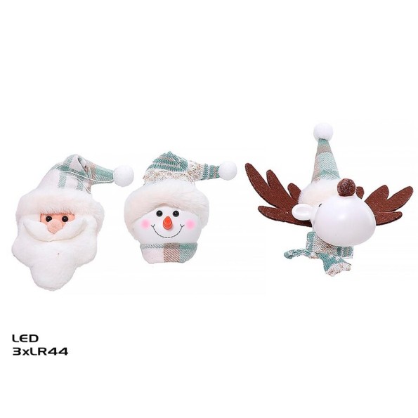 PAPA NOEL COLGANTE C/LED 3STD 9X8X13CM PARX IV