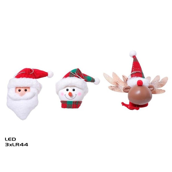 PAPA NOEL COLGANTE C/LED 3STD 9X8X13CM PARX I