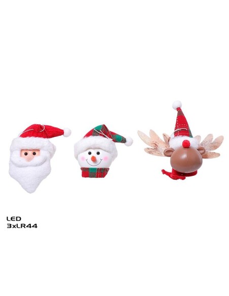 PAPA NOEL COLGANTE C/LED 3STD 9X8X13CM PARX I