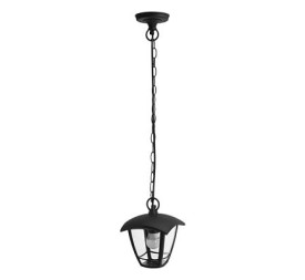 APLIQUE EXTERIOR TECHO PLASTICO NEGRO 1 LUZ BOMBILLA NO INCL