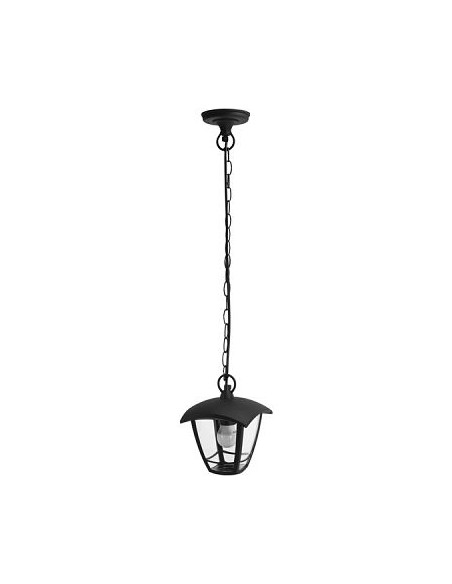 APLIQUE EXTERIOR TECHO PLASTICO NEGRO 1 LUZ BOMBILLA NO INCL