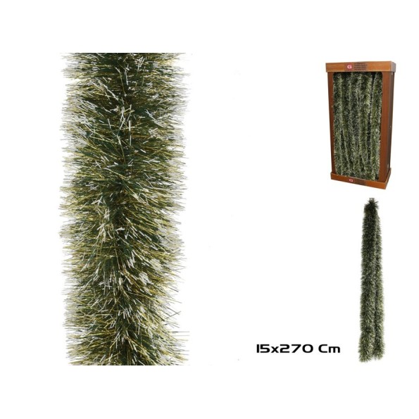 GUIRNALDA DORADA PUNTAS BLANCAS 150MM X 2,7M