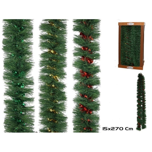 GUIRNALDA VERDE 150MM X 2,7M TRENZADA