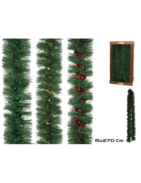 GUIRNALDA VERDE 150MM X 2,7M TRENZADA