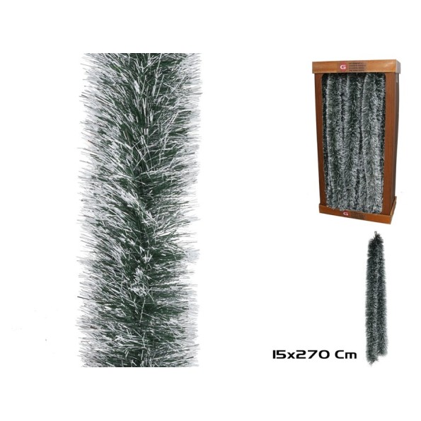 GUIRNALDA PLATA PUNTAS BLANCAS 150MM X 2,7M