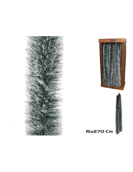 GUIRNALDA PLATA PUNTAS BLANCAS 150MM X 2,7M