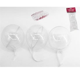 BOLA NAVIDAD X3 TRANSPARENTE 8CM MAVI
