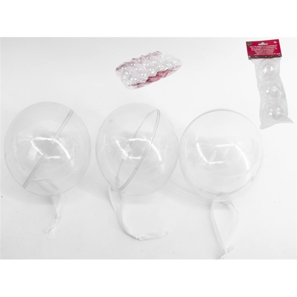 BOLA NAVIDAD X3 TRANSPARENTE 8CM MAVI