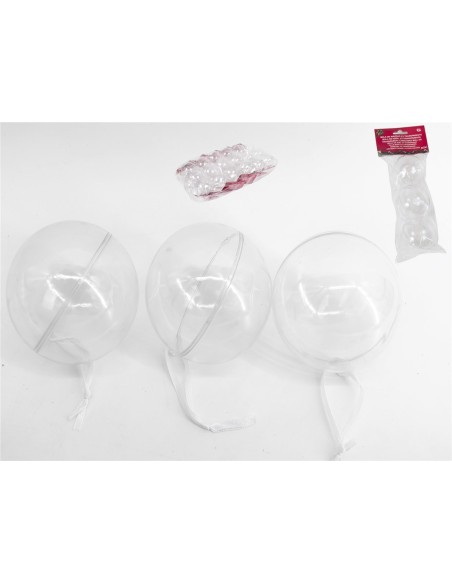 BOLA NAVIDAD X3 TRANSPARENTE 8CM MAVI