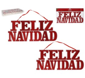 CARTEL COLGANTE FELIZ NAVIDAD 2 STD. 43.5X18.5CM VEKI