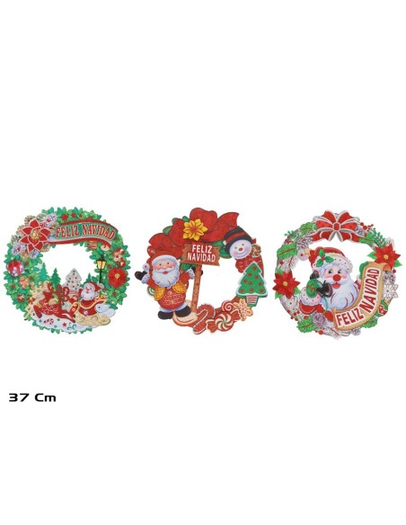 COLGANTE FELIZ NAVIDAD 3 STD D37CM CARCLI