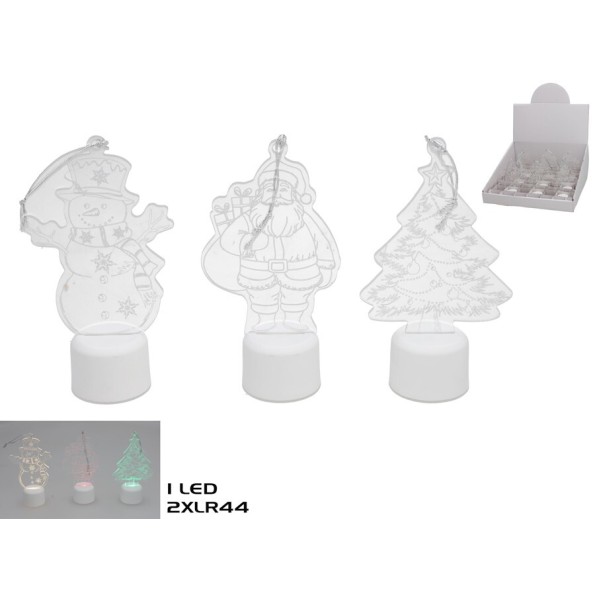 FIGURA NAVIDAD LED 3STD 7X3.8X12.6CM