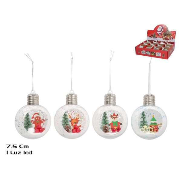 COLGANTE BOLA NAVIDAD 4 STD. D7.5XH10CM KALUN