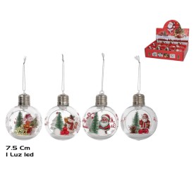 COLGANTE BOLA NAVIDAD 4 STD. D7.5XH10CM SEBIR