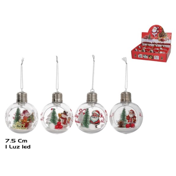 COLGANTE BOLA NAVIDAD 4 STD. D7.5XH10CM SEBIR