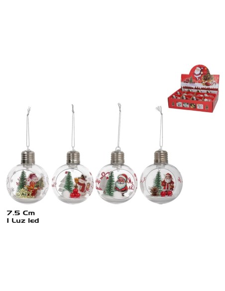 COLGANTE BOLA NAVIDAD 4 STD. D7.5XH10CM SEBIR