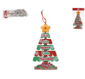 COLGANTE ARBOL XMAS CON 10 LEDS 40.5X22.5X1.5CM POUSHY