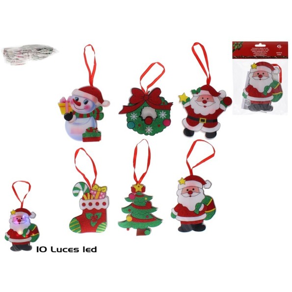 COLGANTE XMAS CON 10LED 6 STD. 11X13CM LOUV