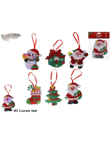COLGANTE XMAS CON 10LED 6 STD. 11X13CM LOUV