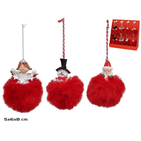 FIGURA COLGANTE 3STD 6X5X8CM ROJO