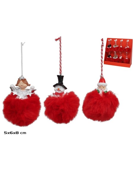 FIGURA COLGANTE 3STD 6X5X8CM ROJO