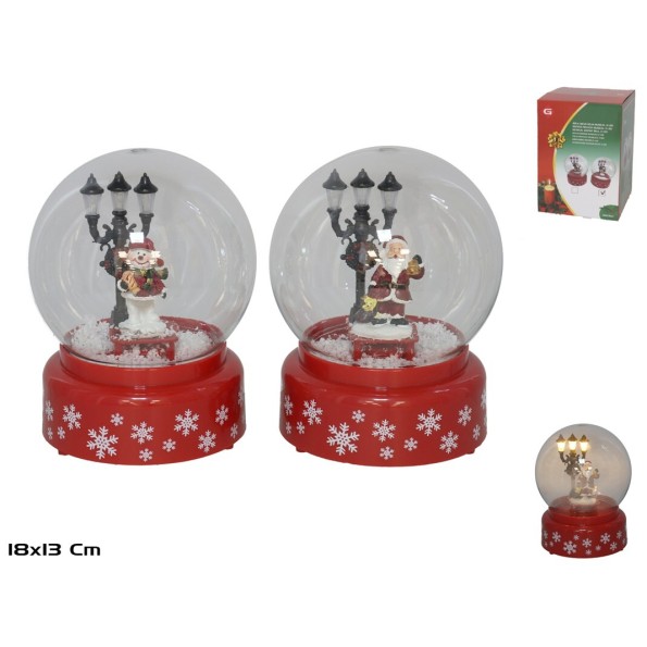ESFERA MUSICA NIEVE 3 LED 2STD 18X13CM