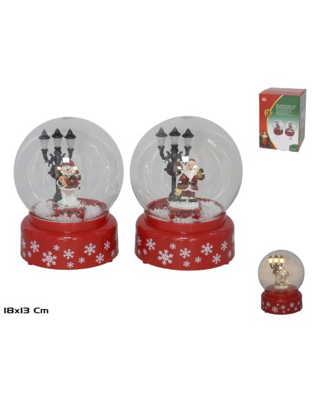 ESFERA MUSICA NIEVE 3 LED 2STD 18X13CM