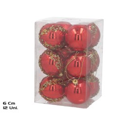 BOLA NAVIDAD X12 6CM ROJO BR