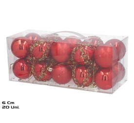 BOLA NAVIDAD X20 6CM ROJO BR