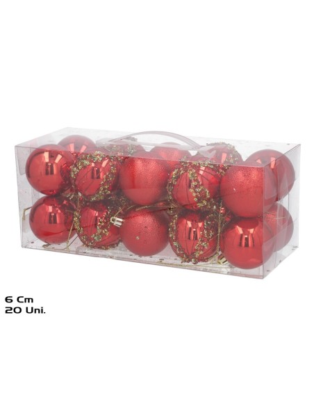 BOLA NAVIDAD X20 6CM ROJO BR