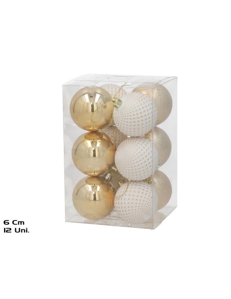 BOLA NAVIDAD X12 6CM BLANCO