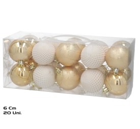 BOLA NAVIDAD X20 6CM BLANCO