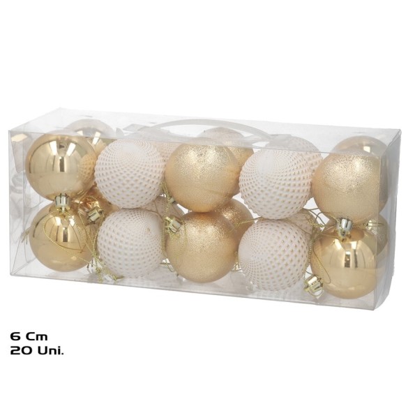 BOLA NAVIDAD X20 6CM BLANCO