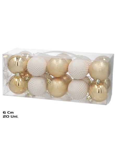 BOLA NAVIDAD X20 6CM BLANCO