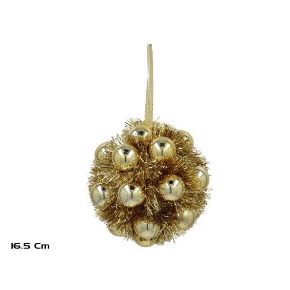 BOLA NAVIDAD 16,5CM DORADO SELMA