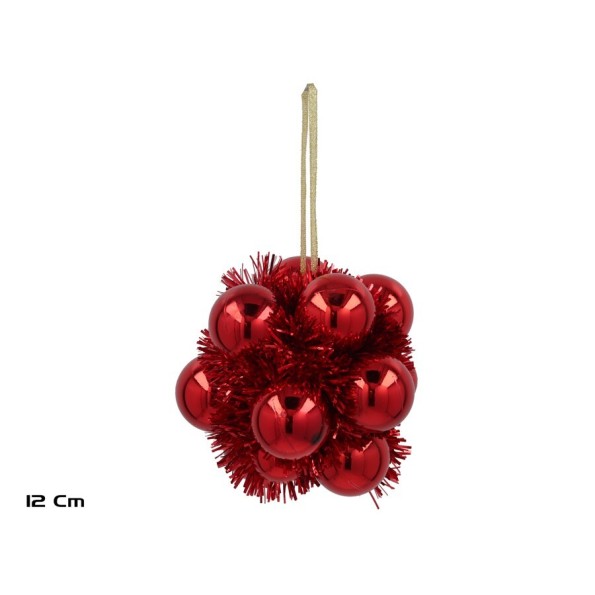 BOLA NAVIDAD 12CM ROJO SELMA