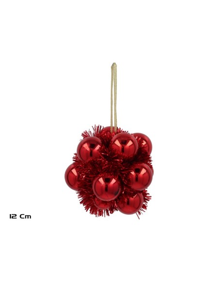 BOLA NAVIDAD 12CM ROJO SELMA